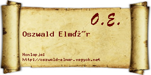 Oszwald Elmár névjegykártya